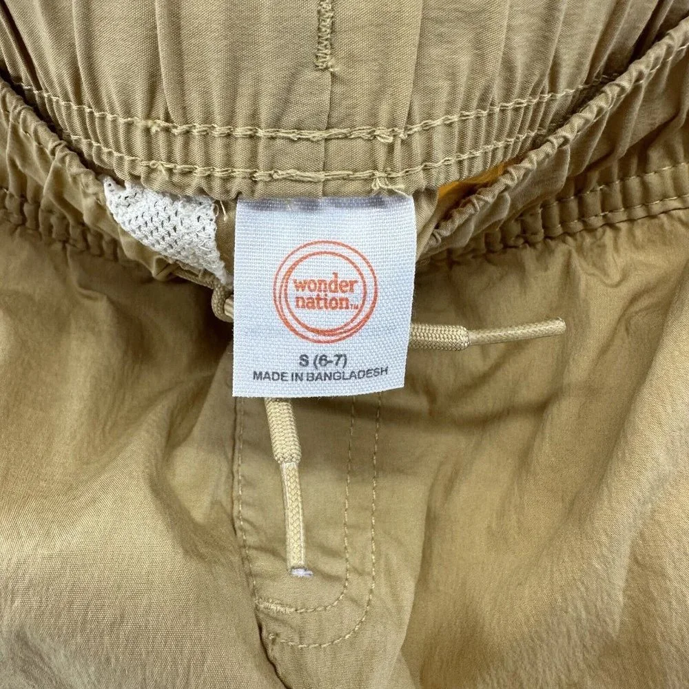 Wonder Nation Shorts Boys Size Small Beige Color Block Casual Shorts Boys Size S